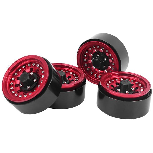 4kpl Alumiiniseos Vanteen NAPA RC Auto Tarvikkeet Sopii 1/10 RC Crawler 1.9 Tuumaa Punainen