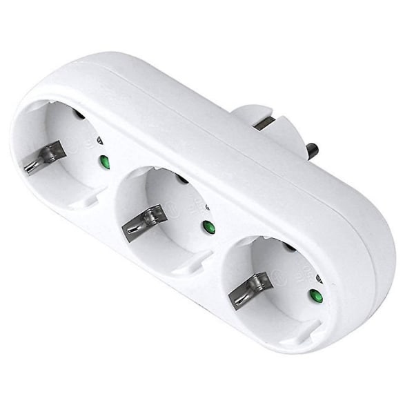 EU-stik, tysk standard, 2-huls, 1 til 3-vejs konverteringsstik, strømadapter, stik 16A, rejsestik, AC 250V