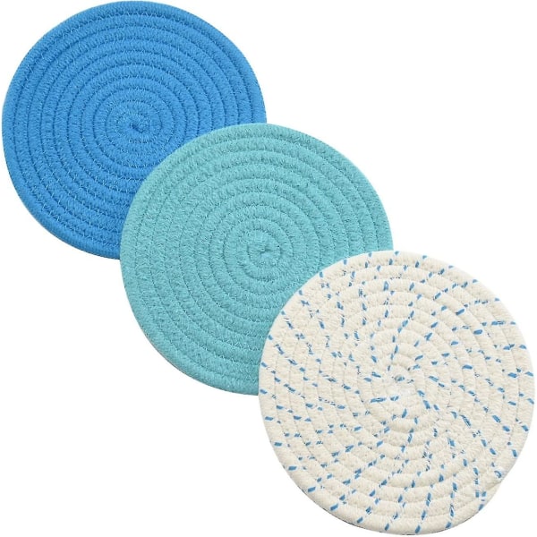 Kitchen Pot Holders Set Trivets Set 100% Pure Cotton Thread Weave Hot Pot Holders Set