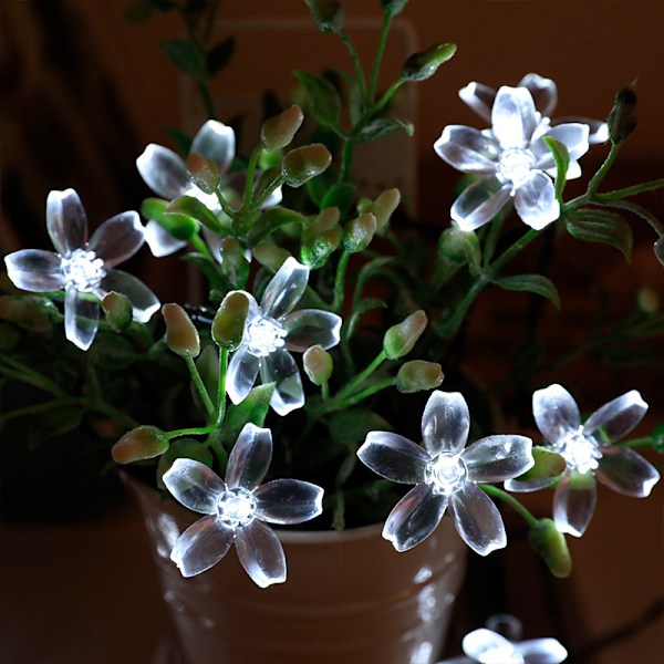 Solcellsdrivna körsbärsblommor för trädgård uteplats innergård jul halloween bröllopsfest dekoration konstgjorda älvljus LED utomhus