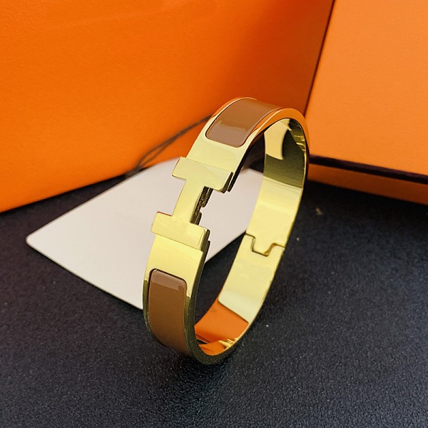 H-Armbånd, 18K Alfabetlås til Mænd og Kvinder, Rustfrit Stål Pararmbånd, Guld og Gold and Curry