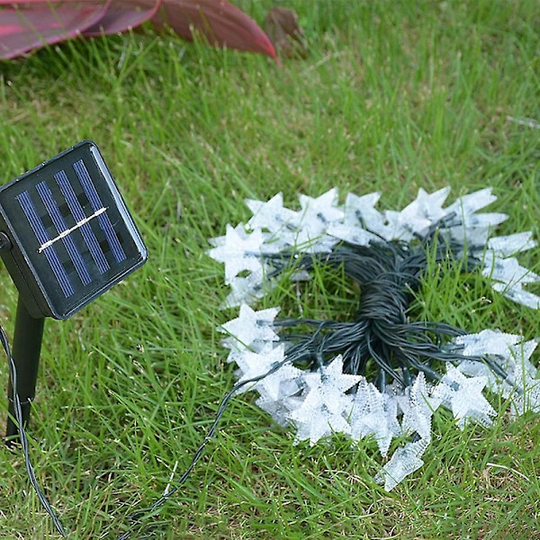 Solcells Pentagram ljusslingor Led utomhus trädgårdsdekoration stämningsljus