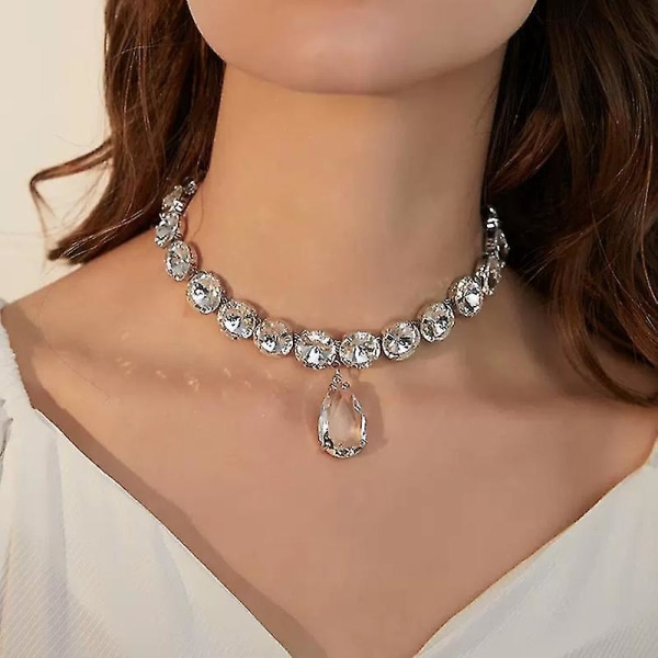 Kvinners Rhinestone Halskjede Kort Seksjon Liten Kragebein Kjede Trend Halskjede Smykker Halskjede