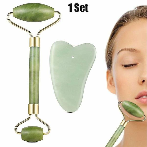 Jade Roller Massager bantningsmassageverktyg Gua Sha Board