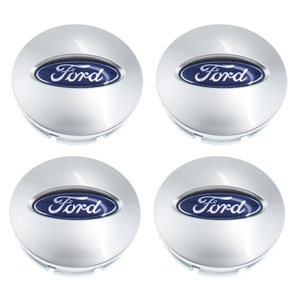 Bestselgende produkt!!! 4-pakning - Ford senterkopper / hjulnavemblemer - B 60 54mm - Silver