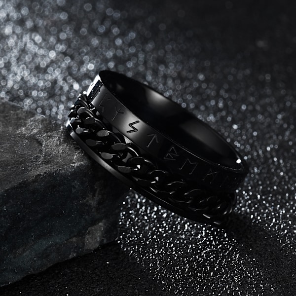 Populär vikingabrev rostfritt stål ringkedja titanstål ring nordisk stil