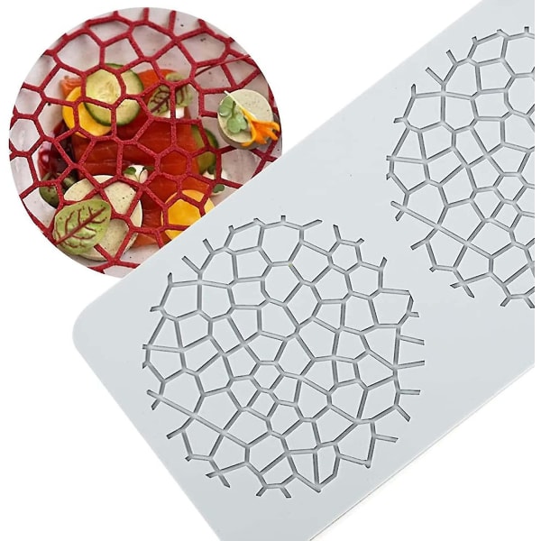 Kakun pitsimuottimatto, silikonimuotti Fondant pitsikakku, kakun painovuoat, 2 reikää ruudukkoa