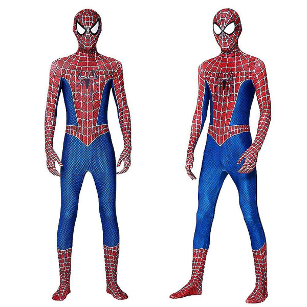Klassisk Spiderman 3d Style Zentai helkroppsdräkt för män Superhjälte Jumpsuit Halloween Cosplay Party Dress Up H 160