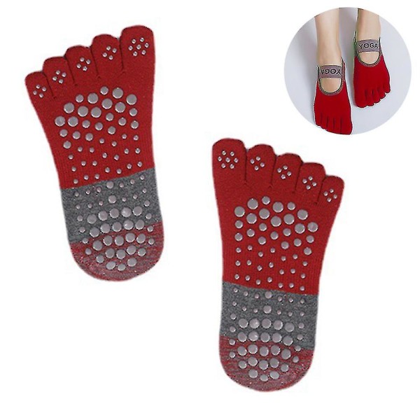 Dame Full Toe Grip Sklisikre For Balett, Yoga, Pilates, Barre Tåsokker