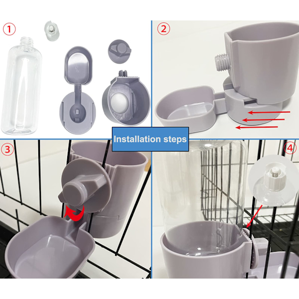 Kanin Vattenflaska 17 OZ Bunny Hängande Vattenfontän Automatisk Marsvin Vatten Dispenser Ingen Läckage Drickande Matare