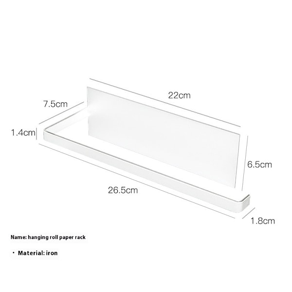 Vit pappershanddukshållare - Självhäftande monterad pappershanddukshållare för kök, köksrulls hållare under skåp