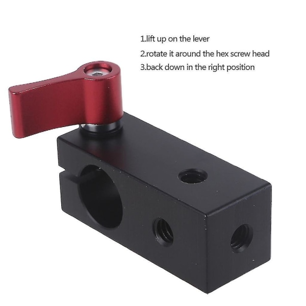 15 mm enkelt stang klemme til koldt sko adapter, DSLR kamera rig skinne blok til skærm montering LED lys mikrofon