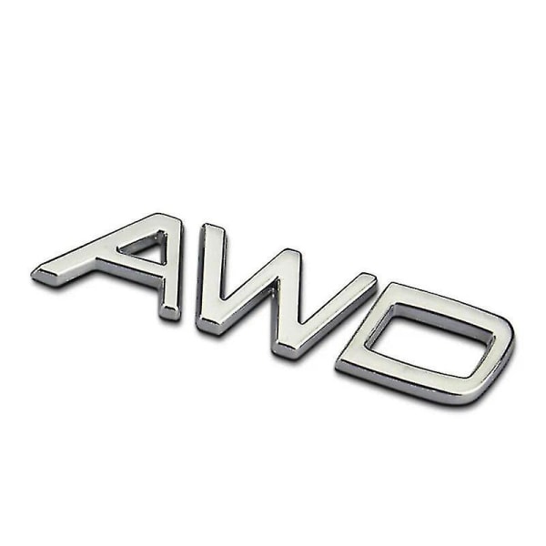3D-metallsilverlogotyp Awd T5 T6-emblem klistermärke för Volvo Awd T5 T6