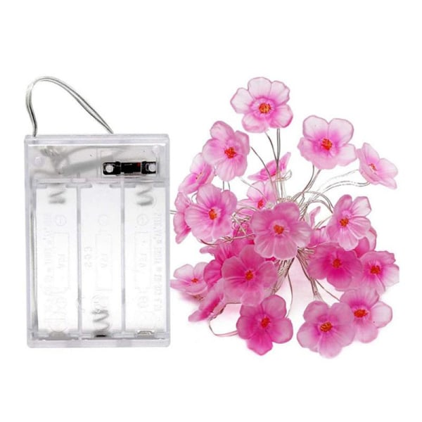 3M Rosa Körsbärsblom 30LED Ljusslinga för Utomhus Juldekoration Självförsörjande Batteridriven Lamp Ljus