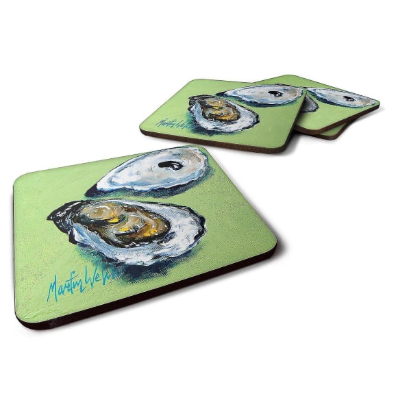 Carolines Treasures  Mw1361fc Set Of 4 Two Shells Oyster Foam Coasters Set Of 4