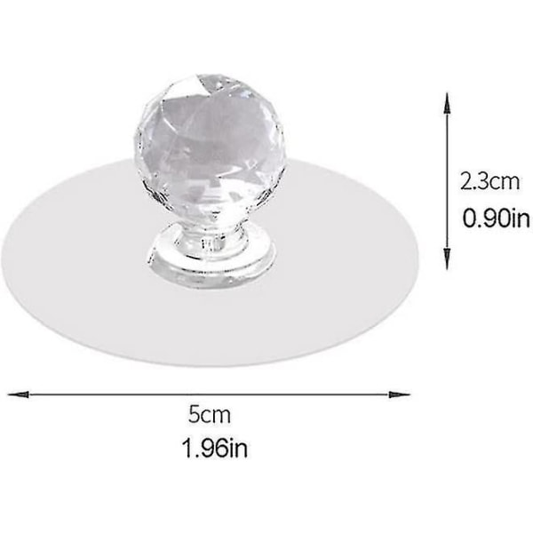 Självhäftande knopp i akryl, rund dörrknopp för skåp och lådor (transparent, 4 st)
