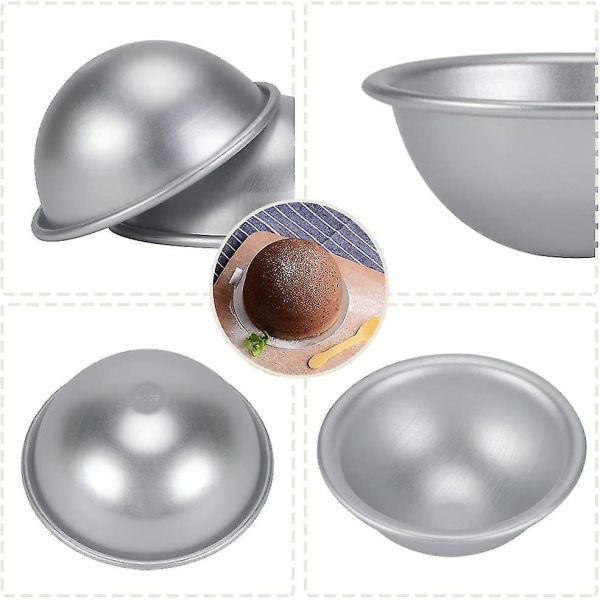 Aluminium Halvkuleform For Kake, Gele, Pudding, Godteri, Diameter 10 Cm