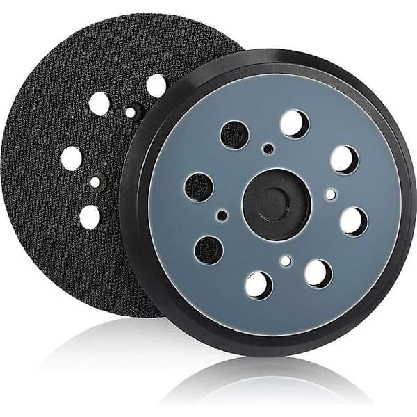 2-pakning tilfeldig orbitalsliper erstatningspute med borrelås, 8-hulls gummibakplate for de fleste slipere, blå 125 mm