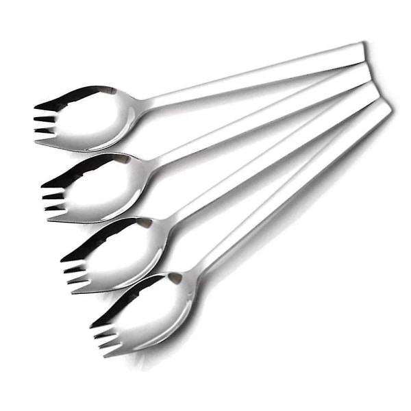 4pcs Stainless Steel Sporks Spaghetti Salad Dessert Flatware Set