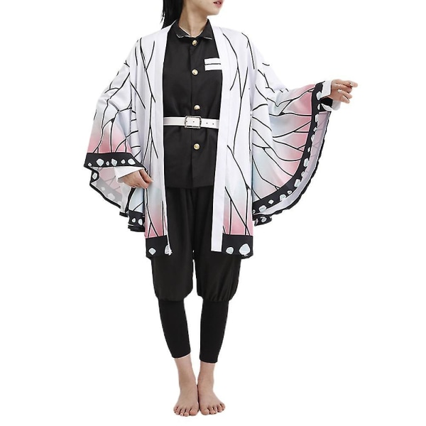 Kochou Shinobu Demon Slayer Cosplay Set Anime Shinobu Haori Kimono Uniform Coat Dam Halloween Roly Play Set XL