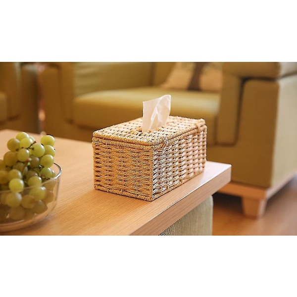 Rattan Servettbehållare Vintage Fodral Servettpappershållare