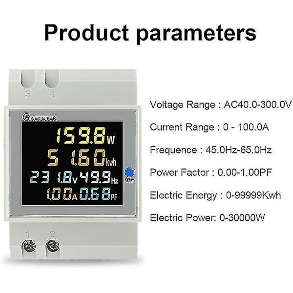 Ac40-300v 100a Digital Energimåler Enkeltfase Elektricitetsmåler Fra