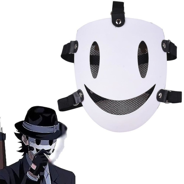 Halloween Jul Höghus Invasion Anime Mask Sniper Tenkuu Shinpan Cosplay White Smile Mask Halloween Carnival Party Kostym rekvisita