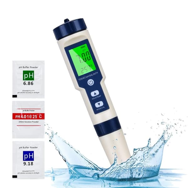 Vannkvalitetstester - 5-i-1 Elektronisk pH-måler
