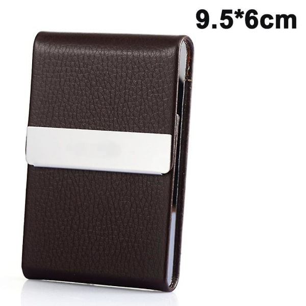 Business Card Holder Case - Pu Leather Business Card Case Metal Name Card Holder Pocket Business Card Carrier For Men & Women With Magnetic Shut