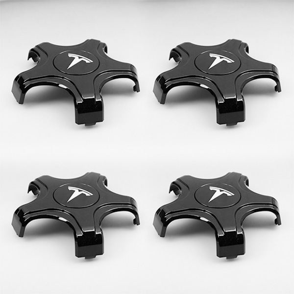 Bästsäljande produkt!!! 4-pack svarta och vita Tesla Model 3 navkapslar för Aero H