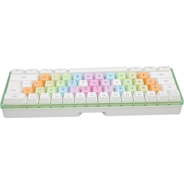 Speltangentbord, 60 procent tangentbord Färg Sött tangentbord med RGB, Trådbundet mekaniskt tangentbord för spelkontor, Vit