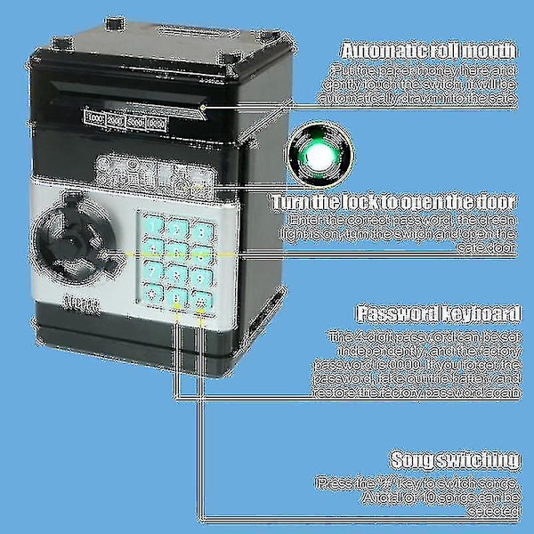 Elektroninen säästölipas Mini Atm Salasanalla Säästölipas Kolikkopankki Käteistallelokero Lapsille Syntymäpäivälahja