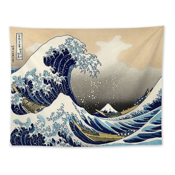 Kanagawa Surf Hängande Tyg Bakgrundstyg, Ukiyo-e Vågor