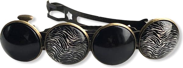 Håndlavet Hårspændesæt med 2, XL Leopard- og Zebraprint Bronze Clips til Opsat Hår og Hverdagsstyling, Brun og Sort, Gave til Kvinder