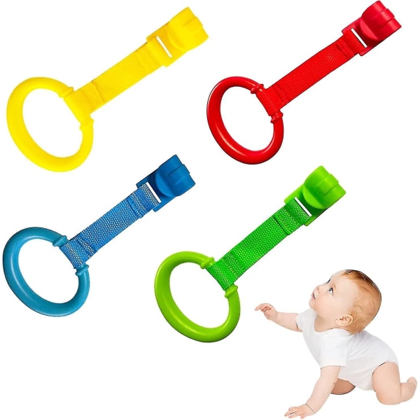 4pcs Crib Pull Ring Baby Assisted Standing Hand Pull Ring Tool Walking Training Tool-YNP