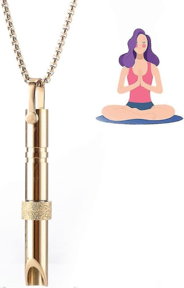 2x Åndedrag Halskæde, Angst Stress Relief Halskæde Rygestop Hjælpemiddel, Angst Åndedrag Halskæde, Calmdeep Åndedrag 2pcs Gold