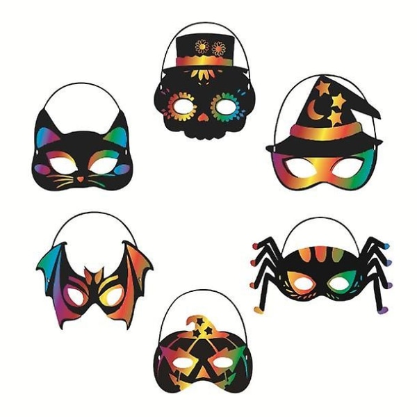 Scratch Painting DIY Mask Party Dance Mask Holiday Dekorationer B