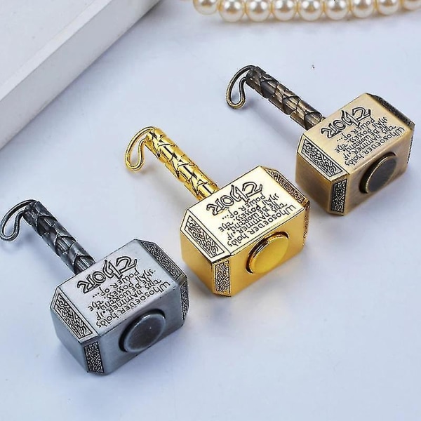 Wiitin Thors Battle Hammer Fidget Hånd Spinner - Metal Konstruktion - Mighty Mjolnir Nøglering Legetøj - Stress Relief Og Gave Til Børn