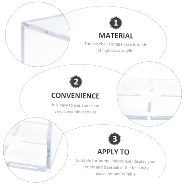 Boks Transparent Display Box Softball Supply Trophy Case Display Cases Cube Football Accessories  Protector Desktop Decor Baseball