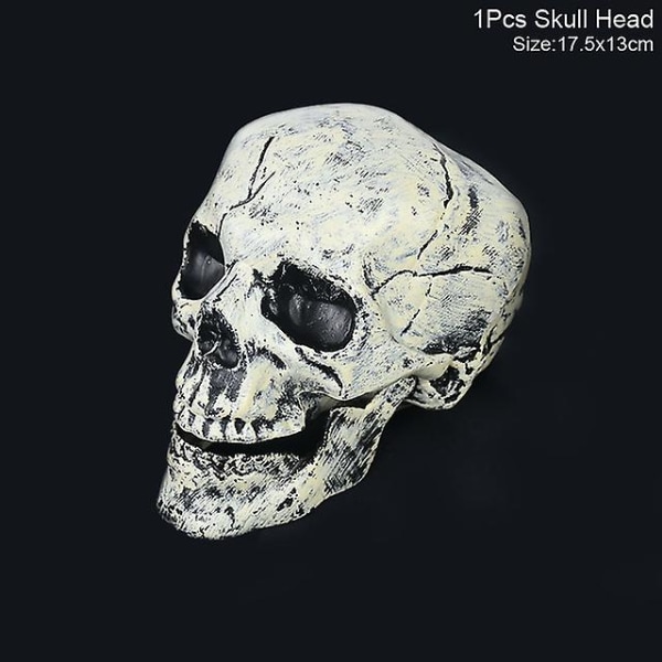 Dekoration Rekvisita Simulering Skelett Hand Ben Party Familj Utomhusdekoration Hemligt rum Skräckdekoration 1pcs skull head