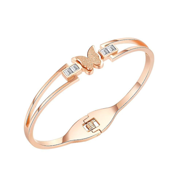 Enkel Populær Ins Style Personlighed Tredimensionel Butterfly Rustfrit Stål Armbånd