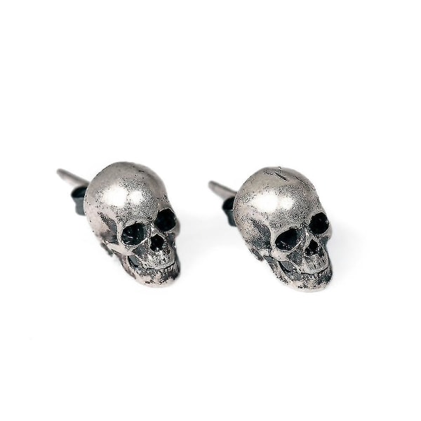 Et par Halloween 925 Sterling Sølv Hoved Skull Øreringe Punk Øreringe Hypoallergeniske Post Øreringe Skull Smykker Gave Til Mænd Kvinder