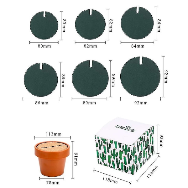 Kaktusformade underlägg, 6-pack, kreativa underlägg för hem- och kontorsinredning