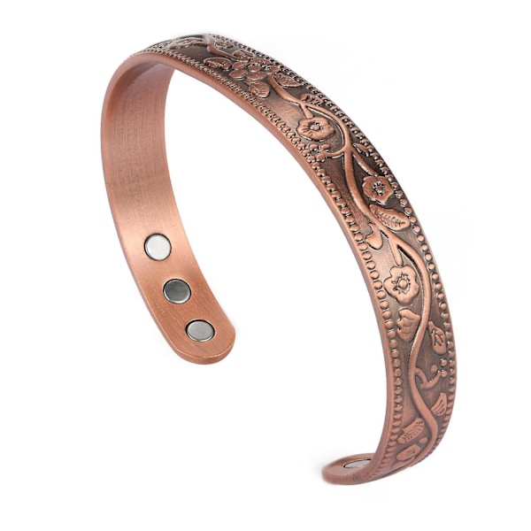 Magnetiskt armband och ringset i ren koppar för smärtlindring vid artrit och ångest