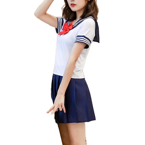 Japan Anime Skola Uniform Klänning Kostym Vuxna Dam Kawaii Lolita Jk Outfit Halloween Cosplay Fest Klä upp H adult