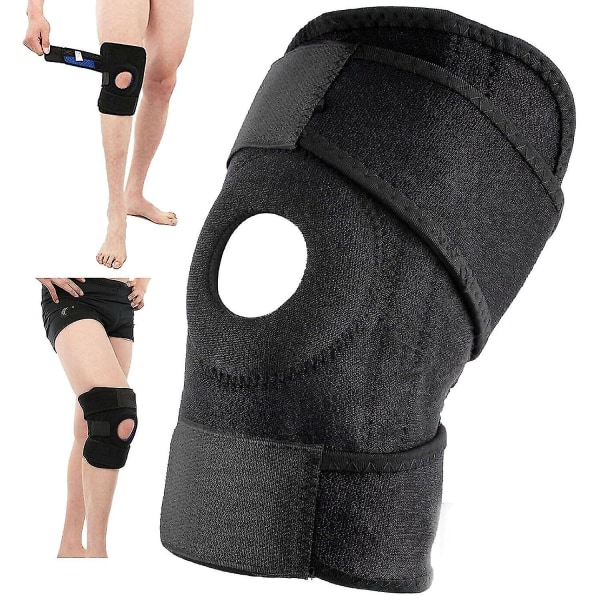 Unisex Knee Support Adjustable Compression Knee Open Patella Tendon Support Knee Brace Arthritis Pain, Injury Recovery, Workout, Walking, Stabilising