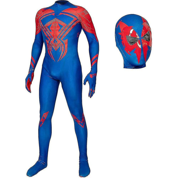 Halloween Jul Män Spiderman Cosplay Zentai Body Halloween Party Cover Jumpsuit Med Mask Fancy Dress Up Performance Kostym 170