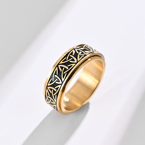 Nordisk norsk viking treknytte roterbar titanstålring for menn og kvinner dekompresjonsfingerring håndsmykke