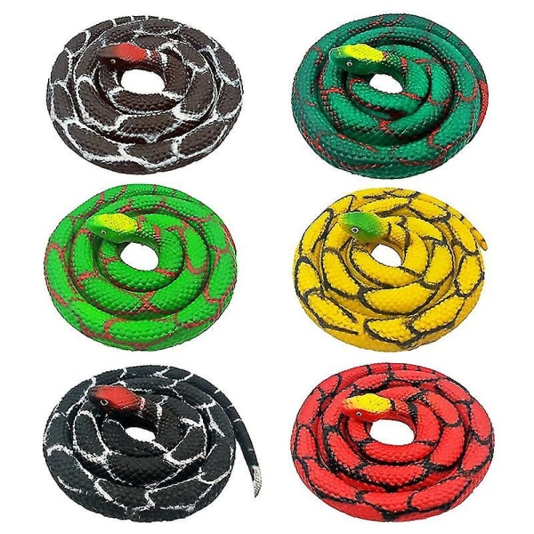 1 st Snake Toy Snake Safari Trädgårdsrekvisita Skämt Prank Present Nyhet Leksak Trange Kreativ Hel person Falska Snake Leksaksrekvisita 04 yellow