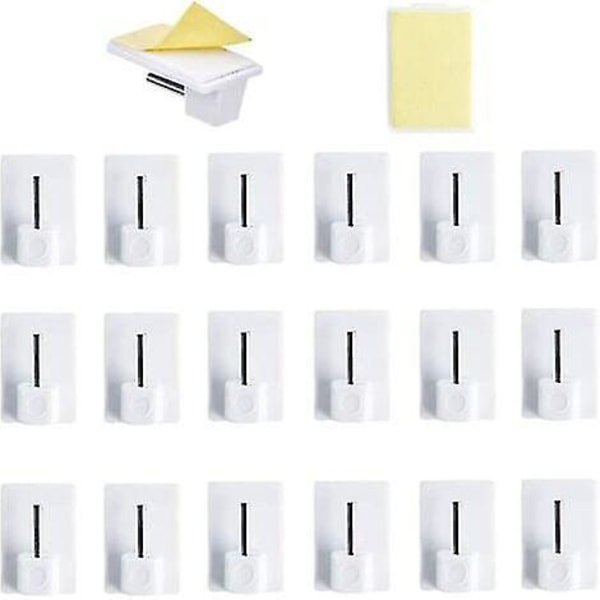 20 Curtain Hooks Self-adhesive Curtain Rod Hooks, No Need To Pierce, Suitable For Kitchen Cane Curtains, Bathroom Balcony Bedroom.